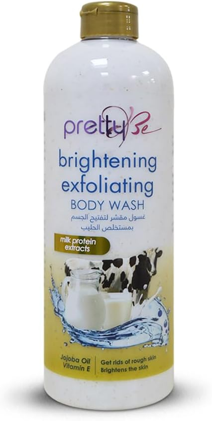 Pretty Be Brightening Exfoliating Body Wash with Milk Protein Extracts, Jojoba Oil, and Vitamin E Get Rids Of Rough Skin Brightens The Skin, 1000Ml